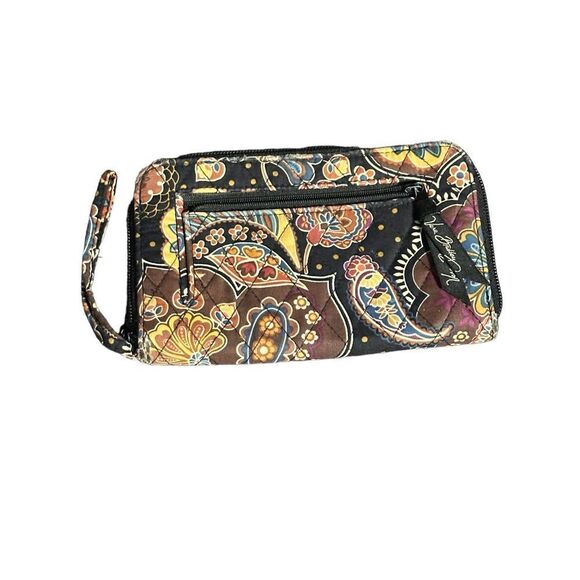 Nice Vera Bradley soft wallet in multi colors brown Good Condition - Picture 1 of 8